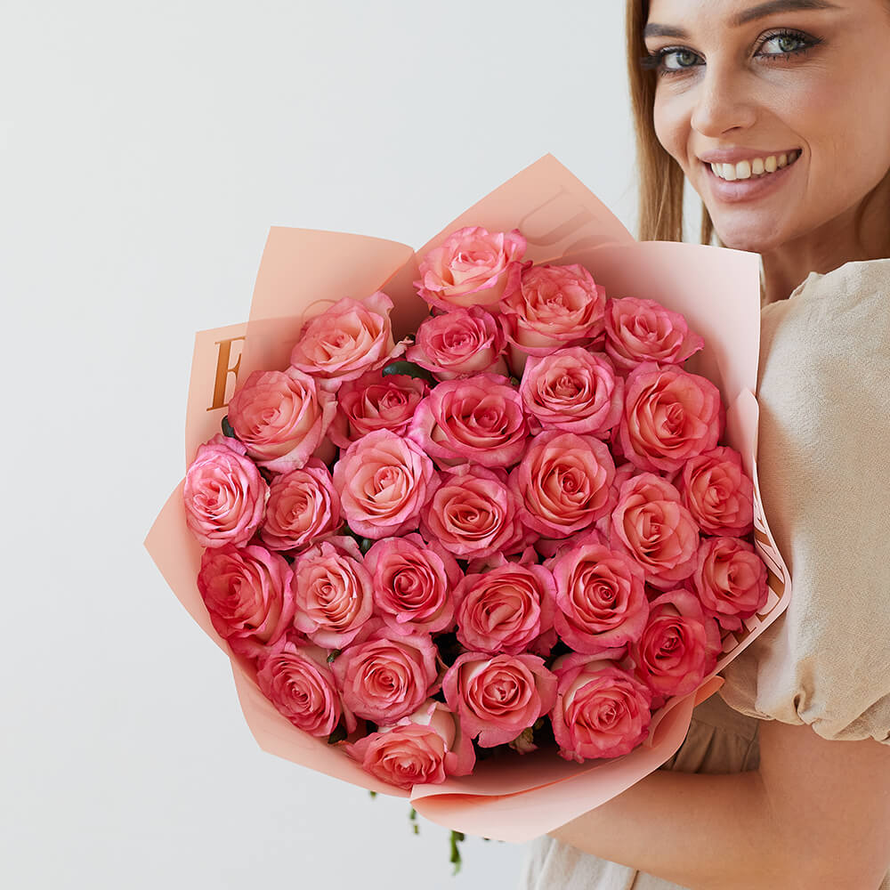 Акция! Букет из 29 розовых роз «Родственные души»